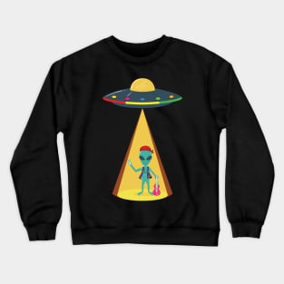 'Hippie Alien Peace Sign' Awesome 70s Vintage Crewneck Sweatshirt